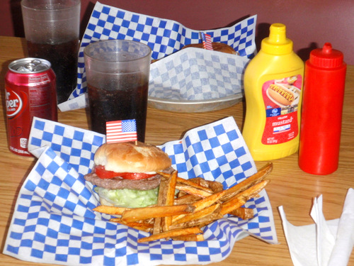 Our neighbors ordered a classic burger.